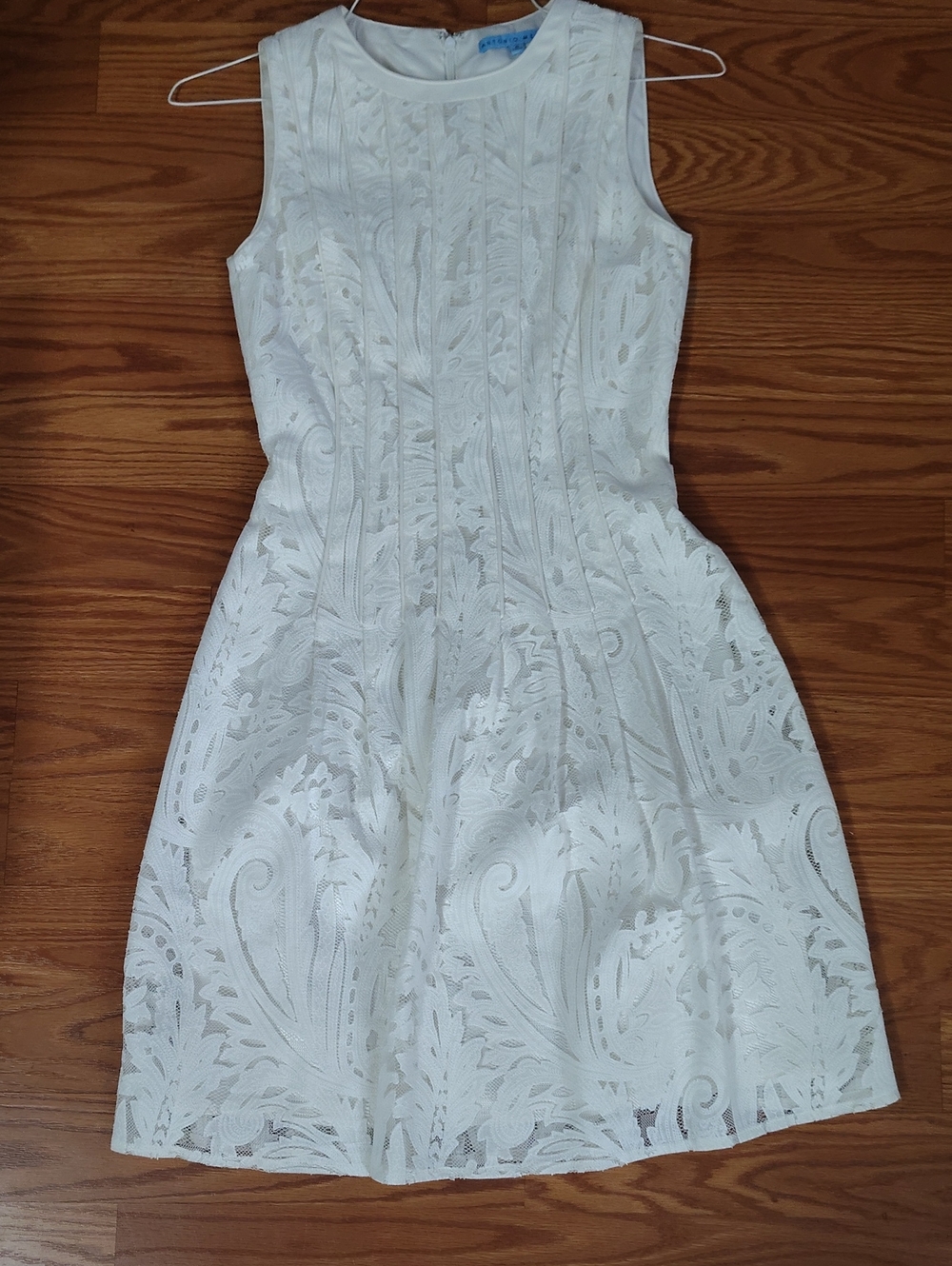 ANTONIO MELANI White Lace A-Line Sleeveless Dress Size 0